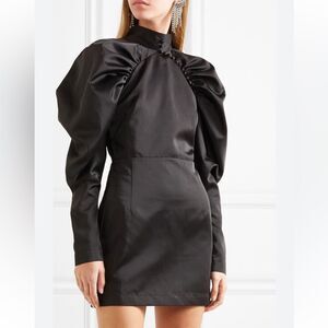 COPY - ROTATE Birger Christensen Kim Black Puff Sleeve Mini Dress Buttons sz M